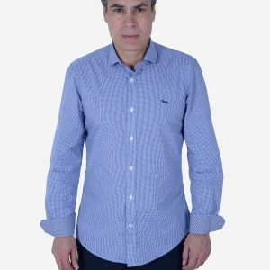Camisa Clásica  Cuadros Azul H&B
