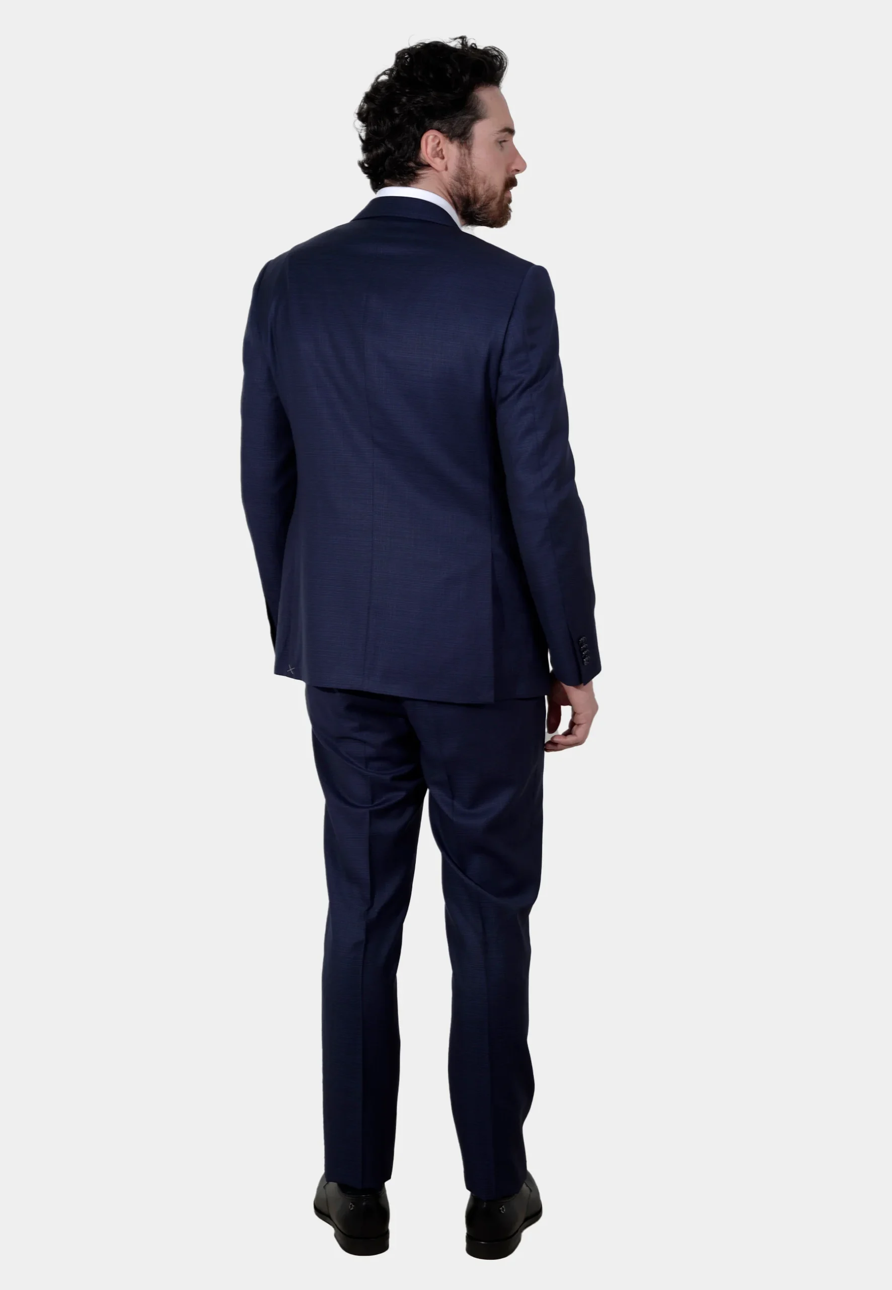 Traje de Hombre Azul Real Textura Lana C. - Imagen 3