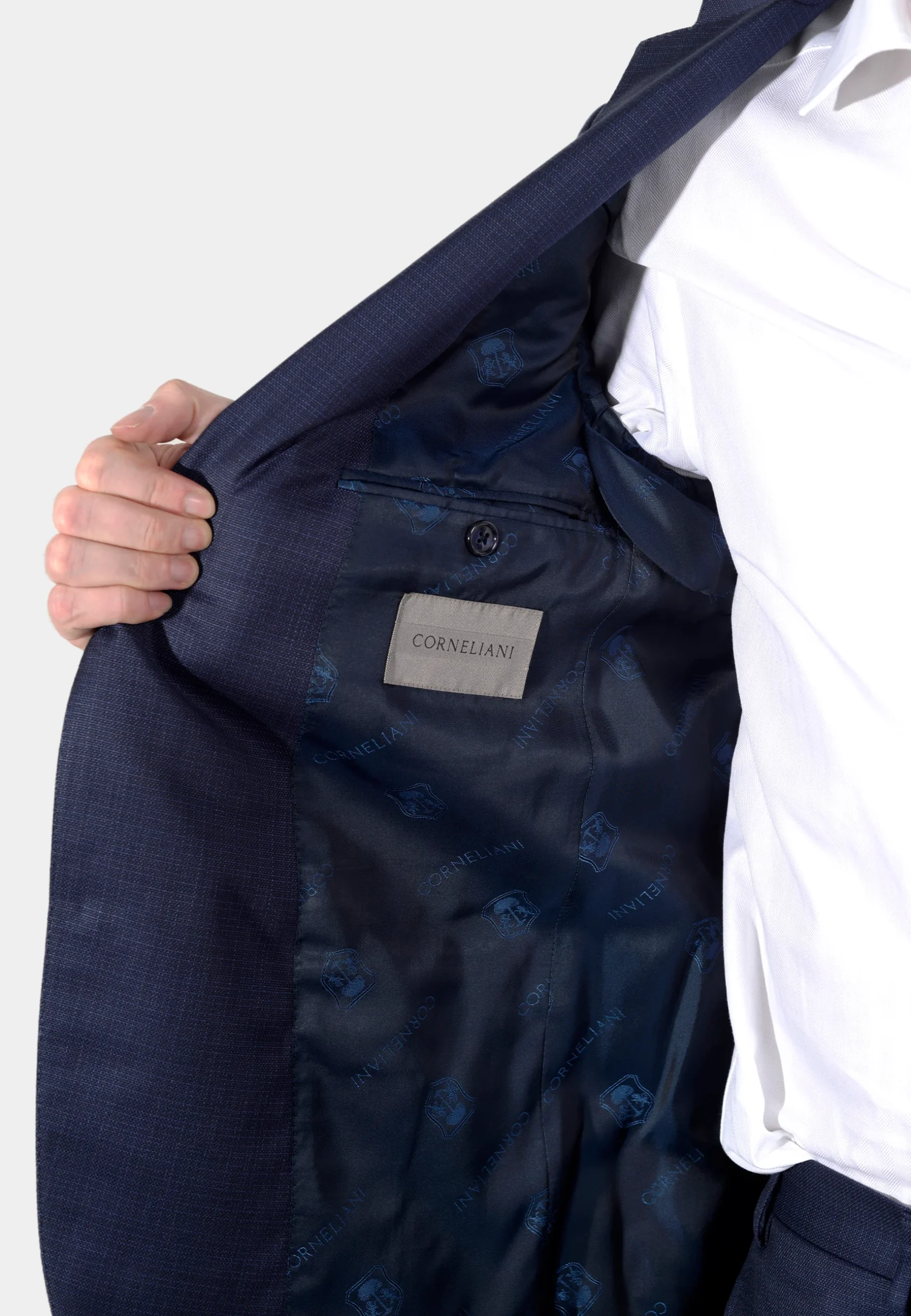 Traje de Hombre Azul Real Textura Lana C. - Imagen 4