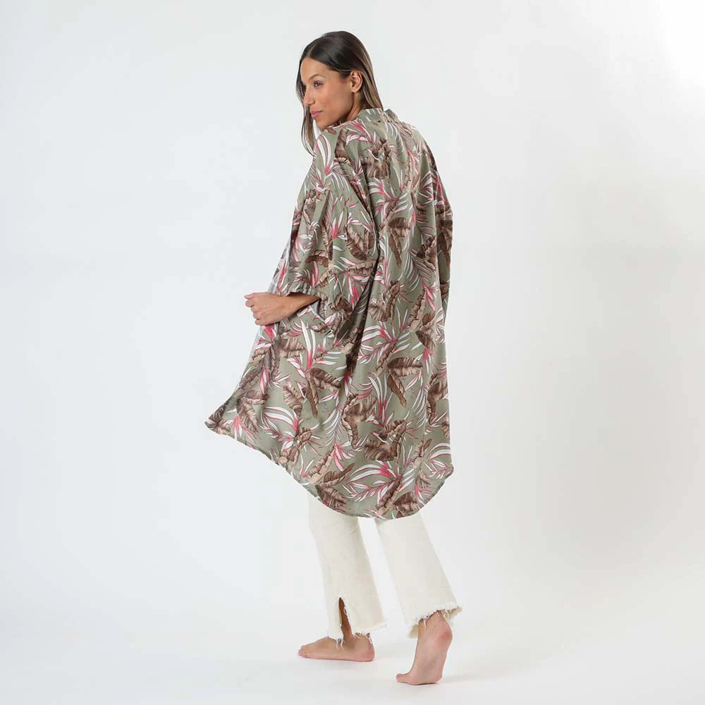Kimono Peonias Verde Humana - Imagen 3