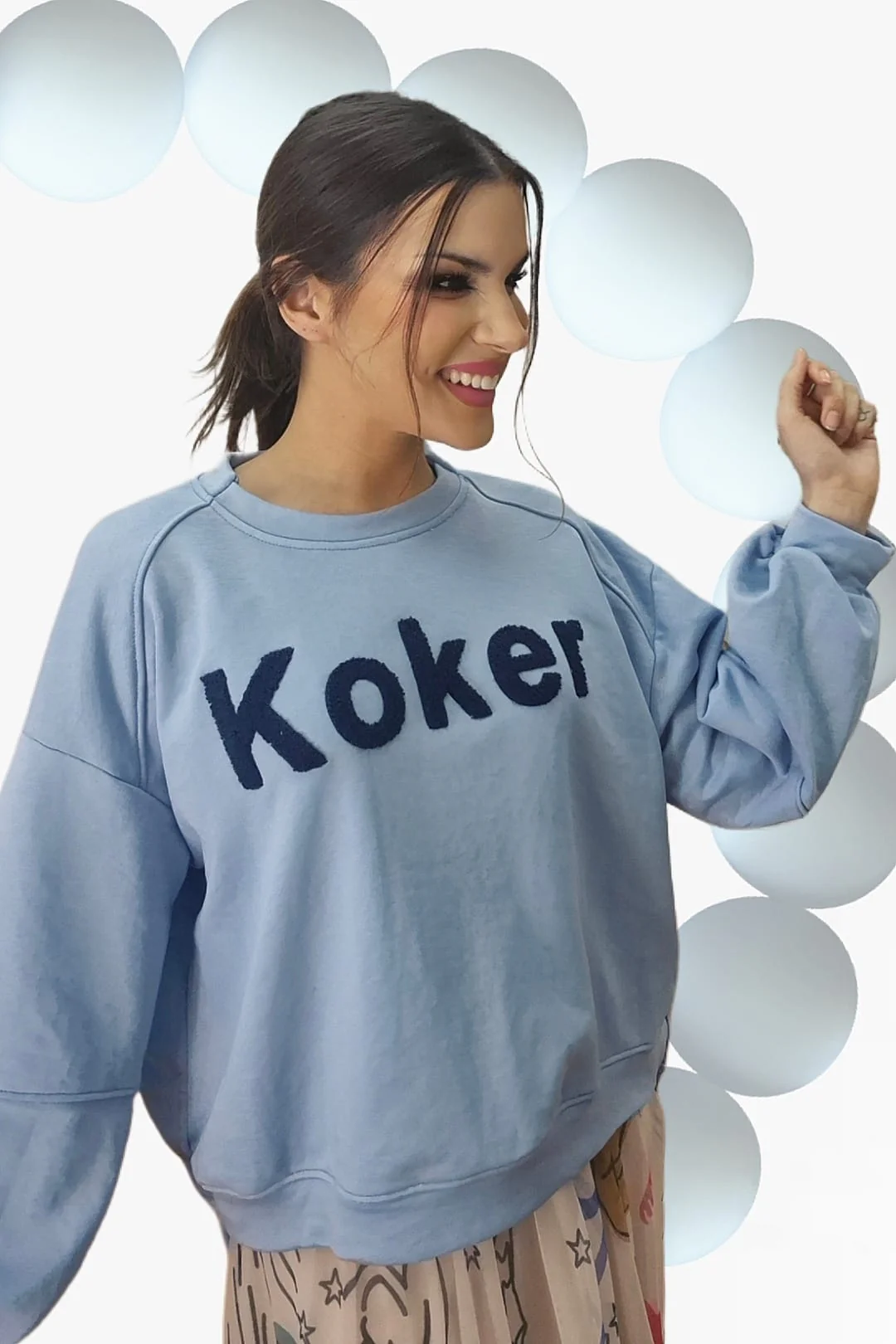 Sudadera Koker Letras Azul