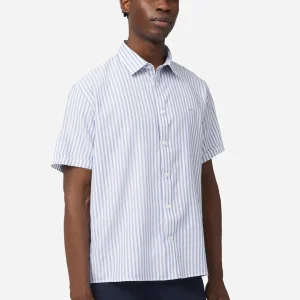 Camisa Hombre Manga Corta Rayas Azul/Blanco H&B