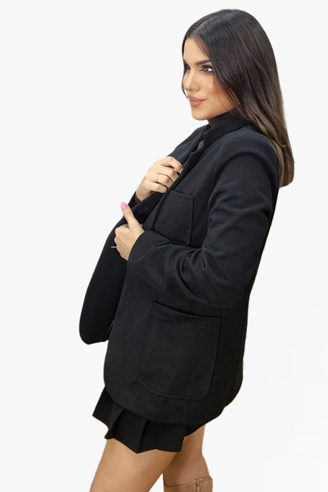 Blazer Oversize Bolsillos Negra - Imagen 5