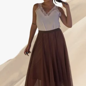 Falda fantasia marron