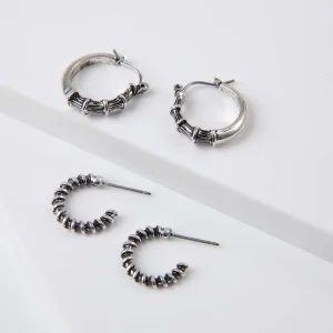 Set Aros Rosa Plateado Humana