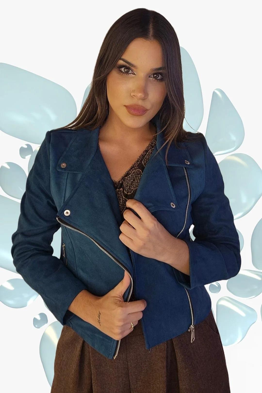 Biker Cremalleras Melocoton