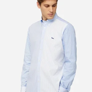 Camisa Casual Elegante Azul/Blanco H&B