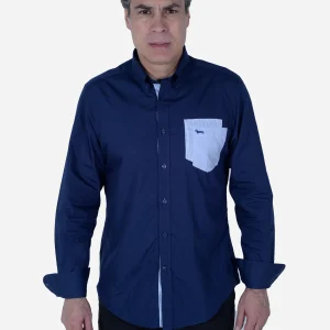 Camisa Clásica Azul Marino H&B