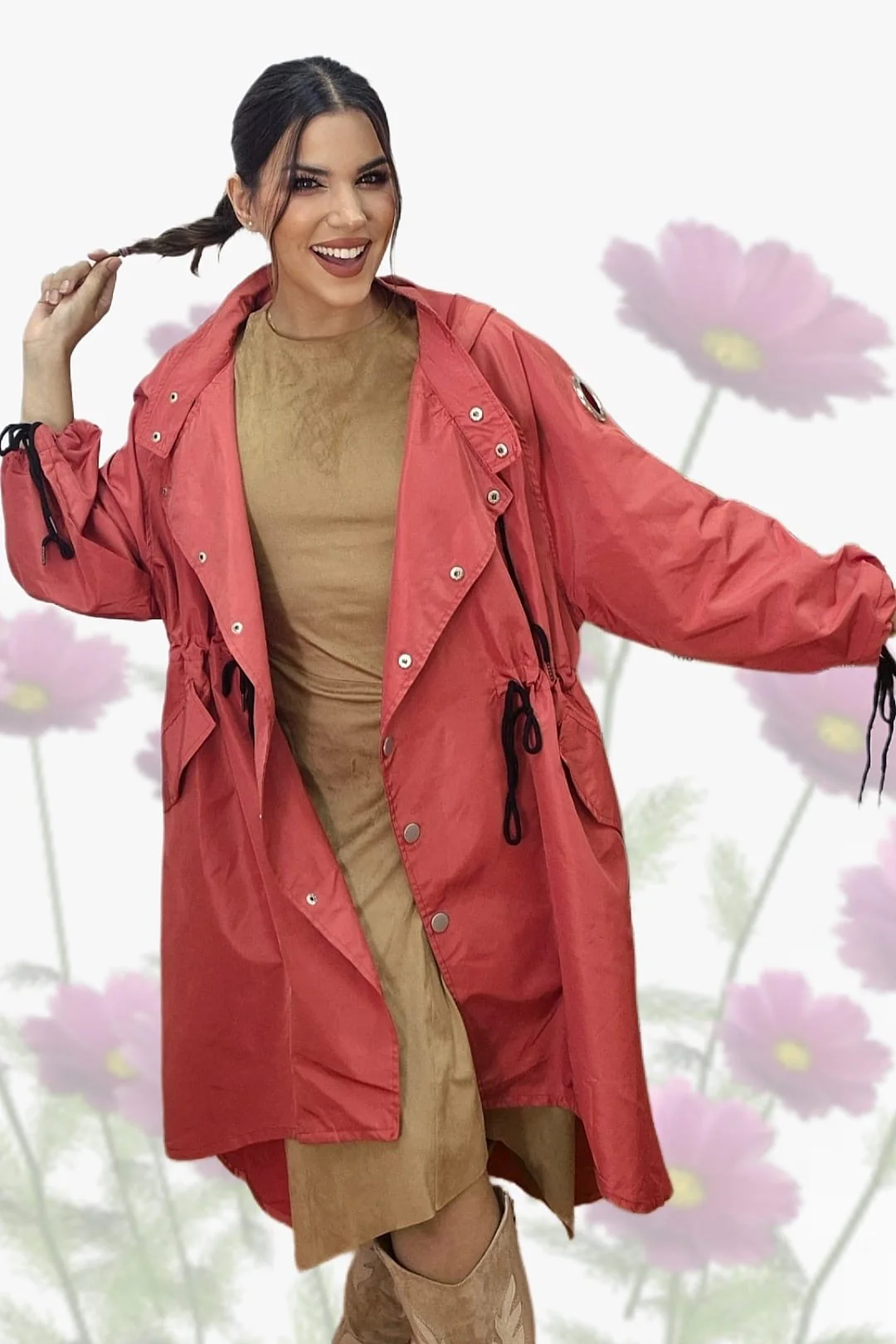 Gabardina Argollas Naranja