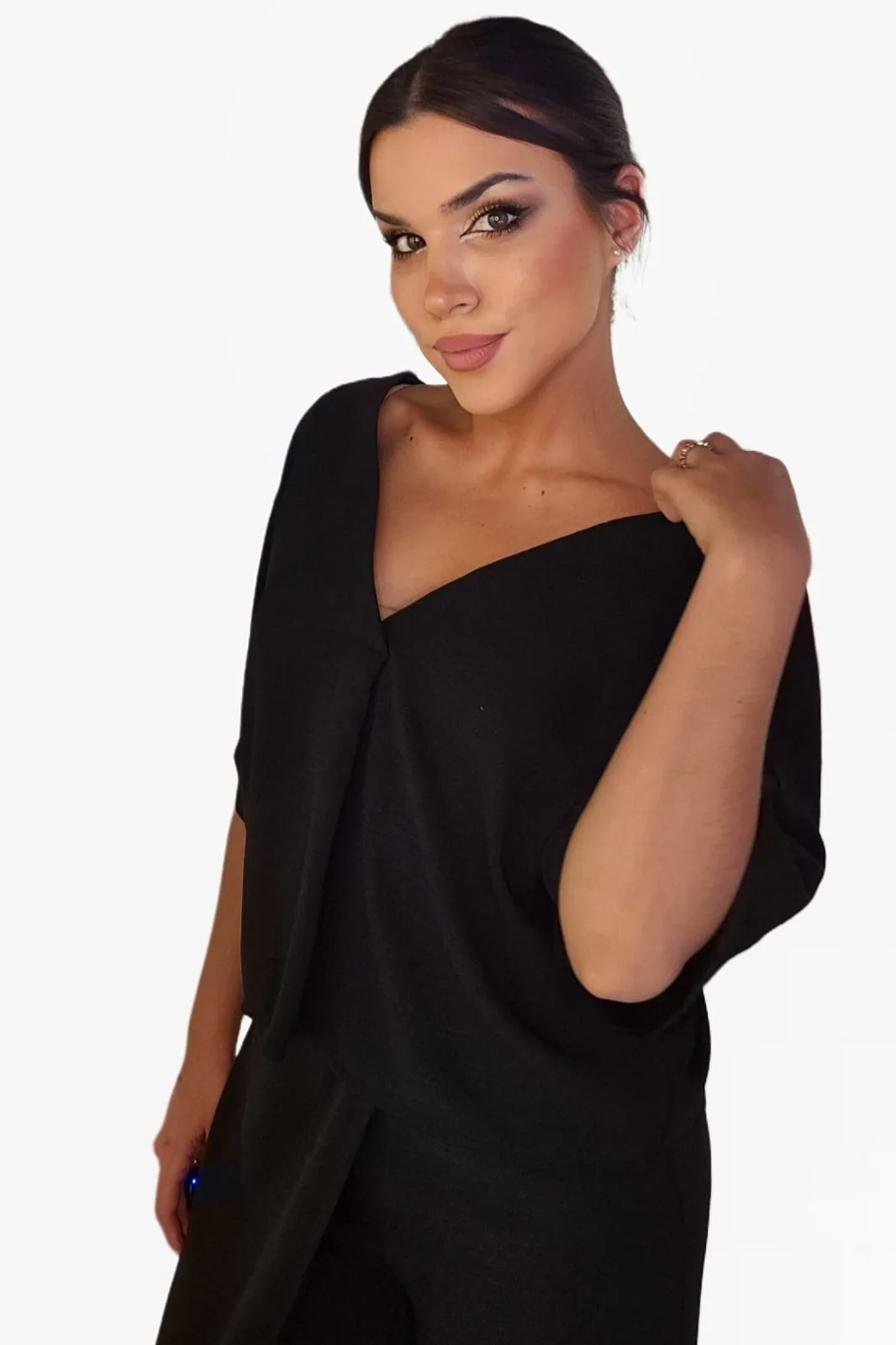 Camisa Escote Fluida Negra - Imagen 4