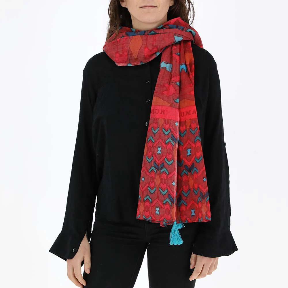 Pañuelo Estampado Morrocan Rojo Humana - Imagen 3