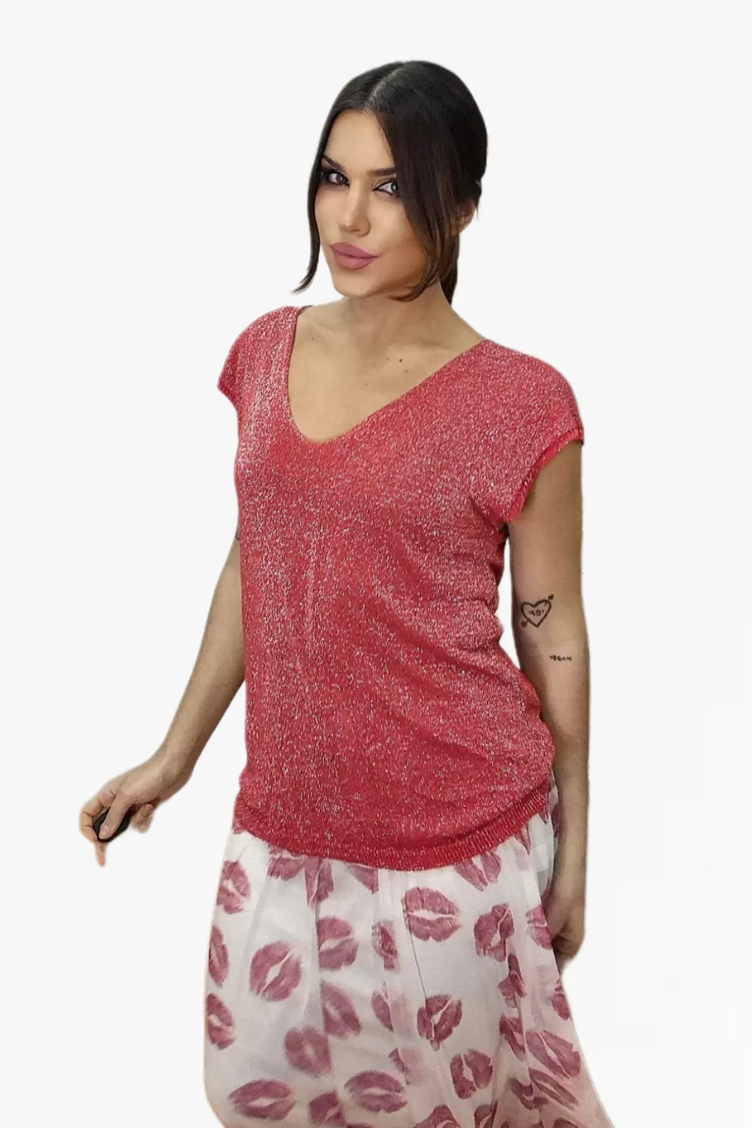 Camiseta Punto Pico Roja - Imagen 3