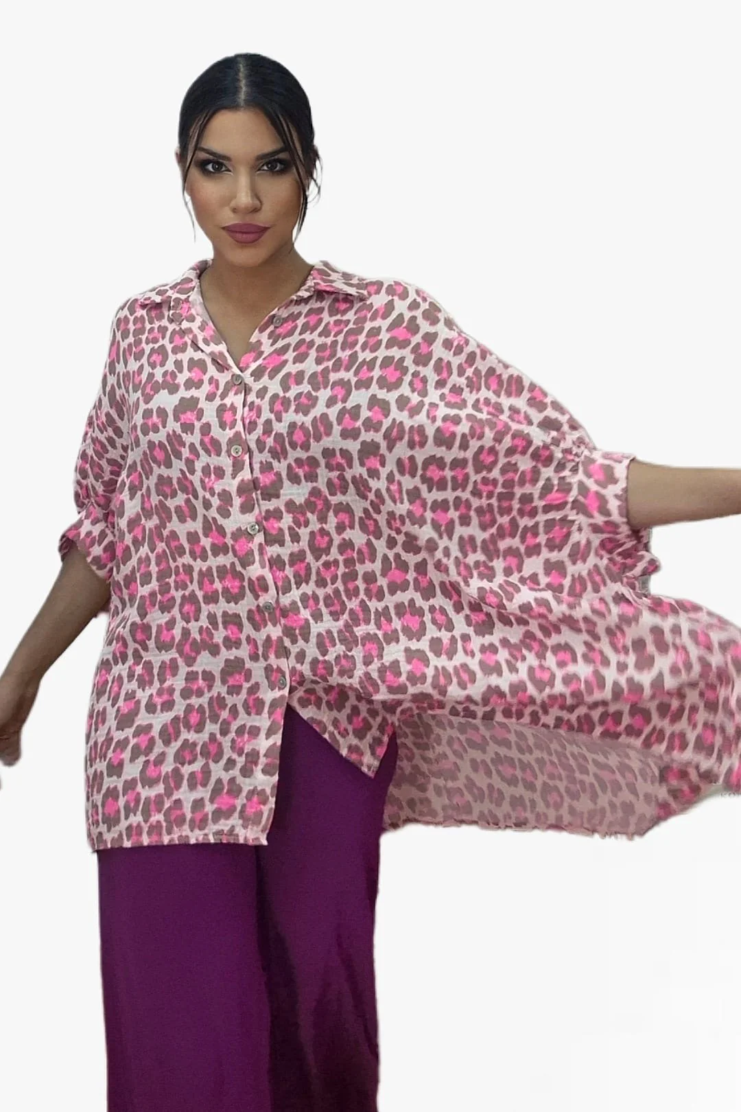 Bluson Oversize Animal Print Fucsia - Imagen 4