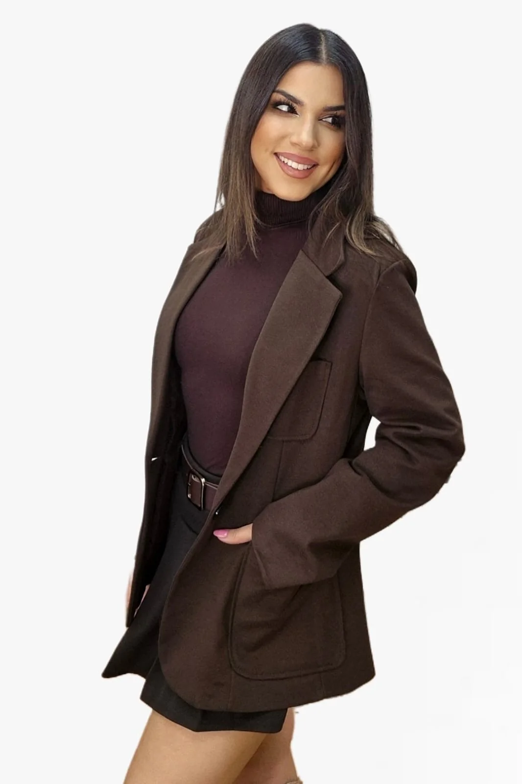 Blazer Oversize Bolsillos Marrón - Imagen 3