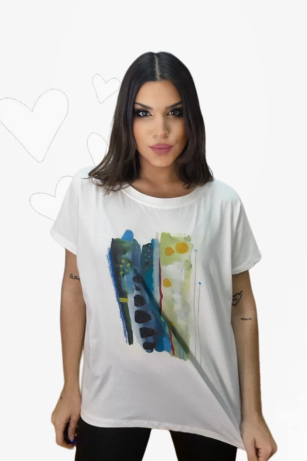 Camiseta Acuarela Verdes