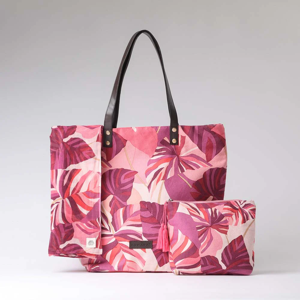 Set Playa Floral Rosado Humana