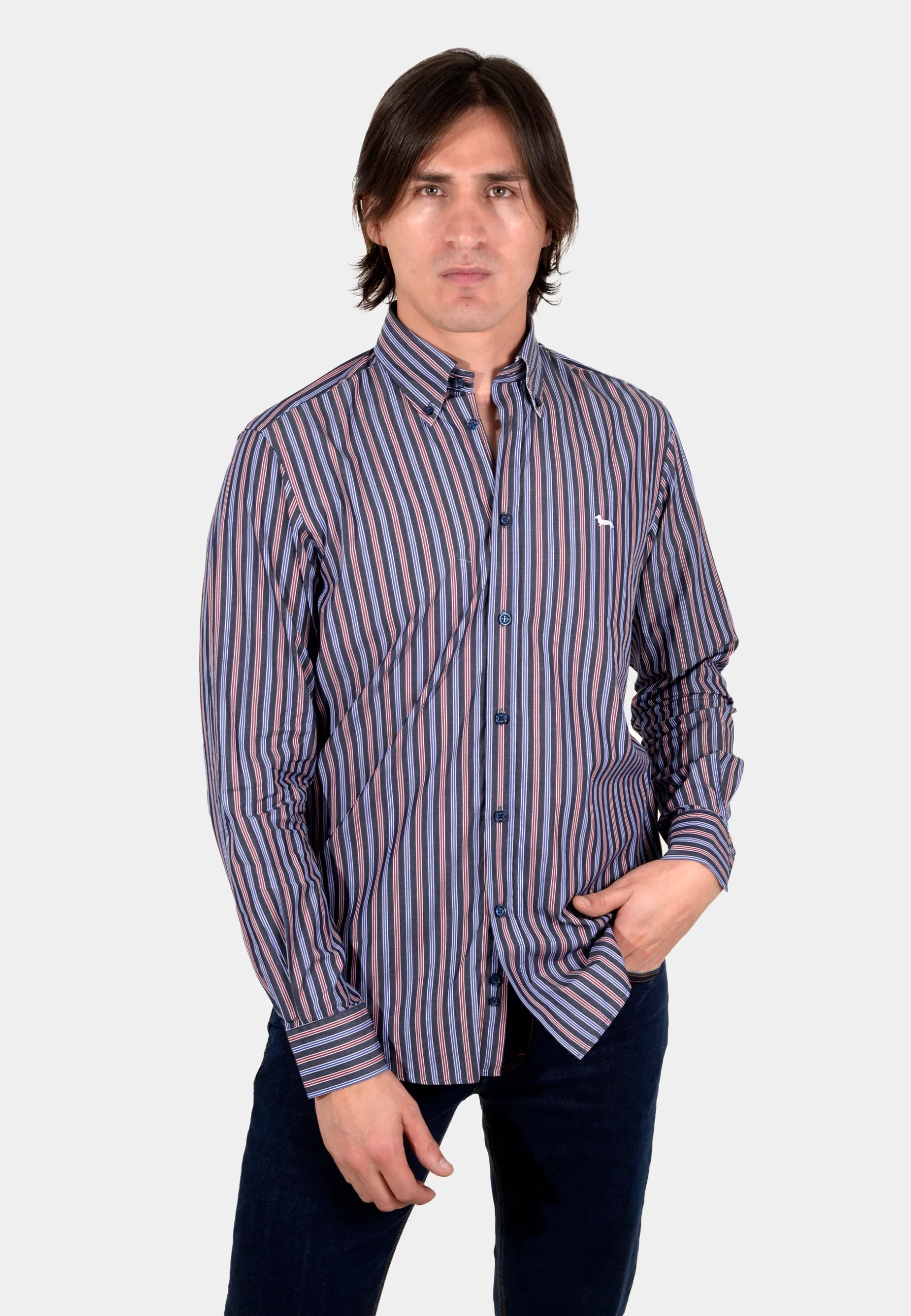 Camisa Retro Azul/Rojo H&B