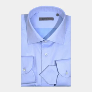 Camisa Micro rayas Azul Claro C.