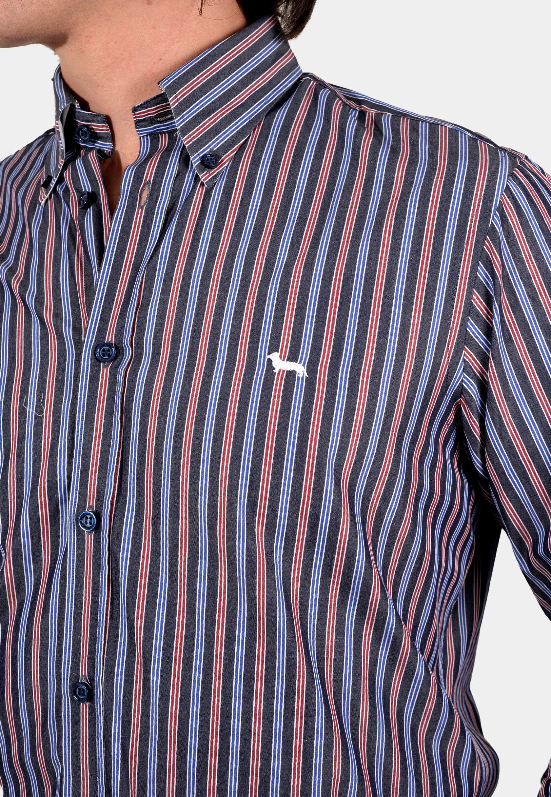 Camisa Retro Azul/Rojo H&B - Imagen 4