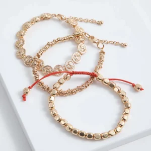 Set Pulseras Almar Doradas Humana