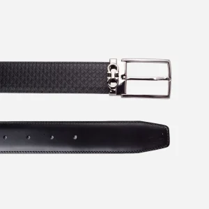 Cinturón Gancini Ajustable/Reversible Negro S.F.