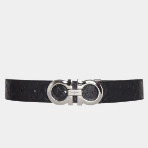 Cinturon Ajustable Gancini Negro S.F.