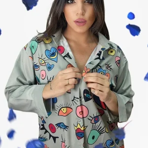 Camisa Formas Corazon Colores Verde