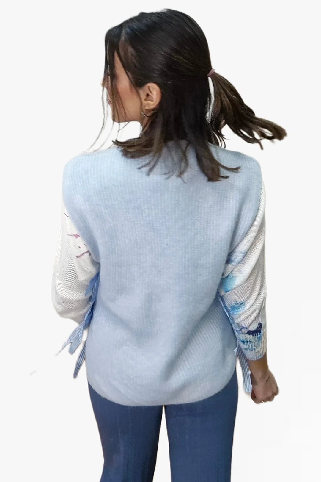 Camiseta Hombreras Lazo Lateral Azul - Imagen 4