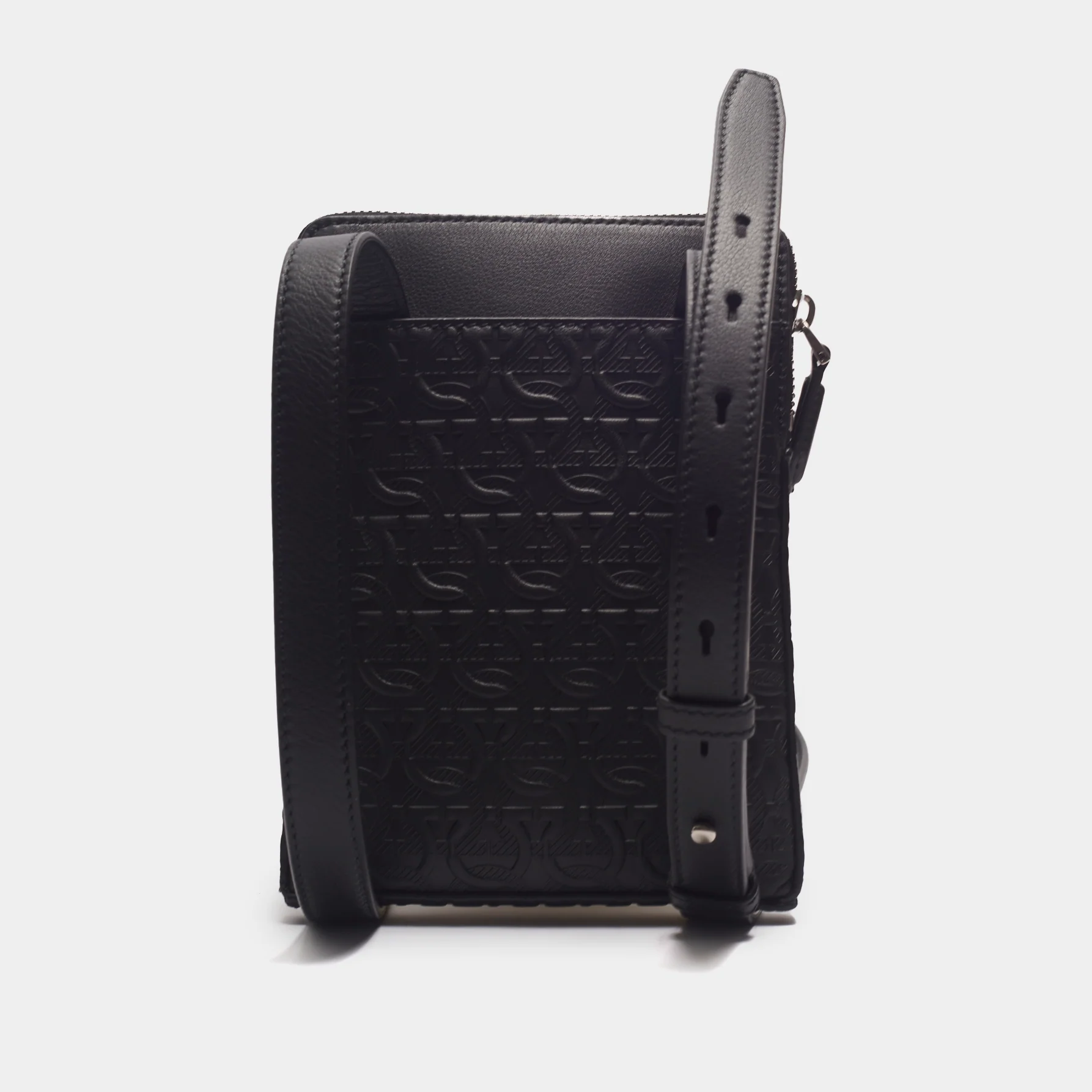 Bolso Messenger Exclusivo Gancini Negro S.F. - Imagen 5