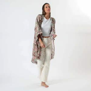 Kimono Peonias Verde Humana