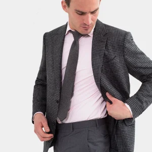 Saco Micro Cuadros Gris Oscuro Z.