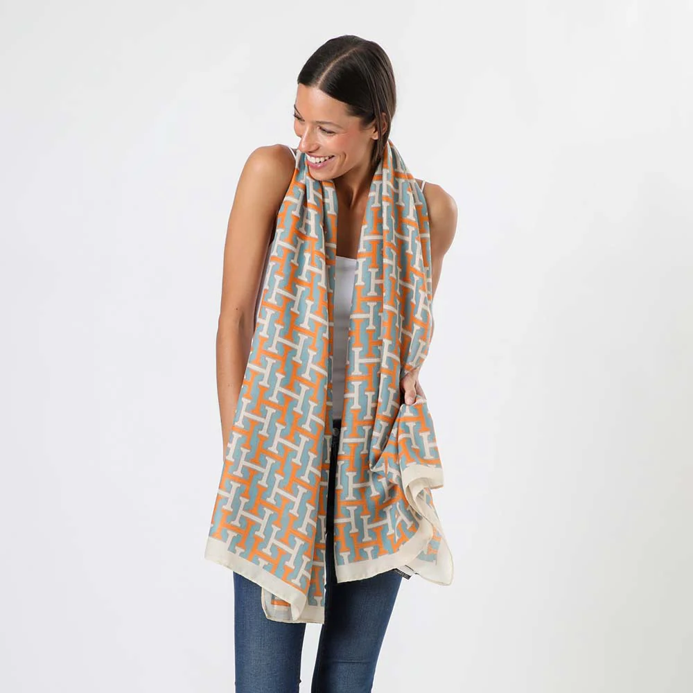 Pañuelo Estampado Human Celeste - Imagen 3