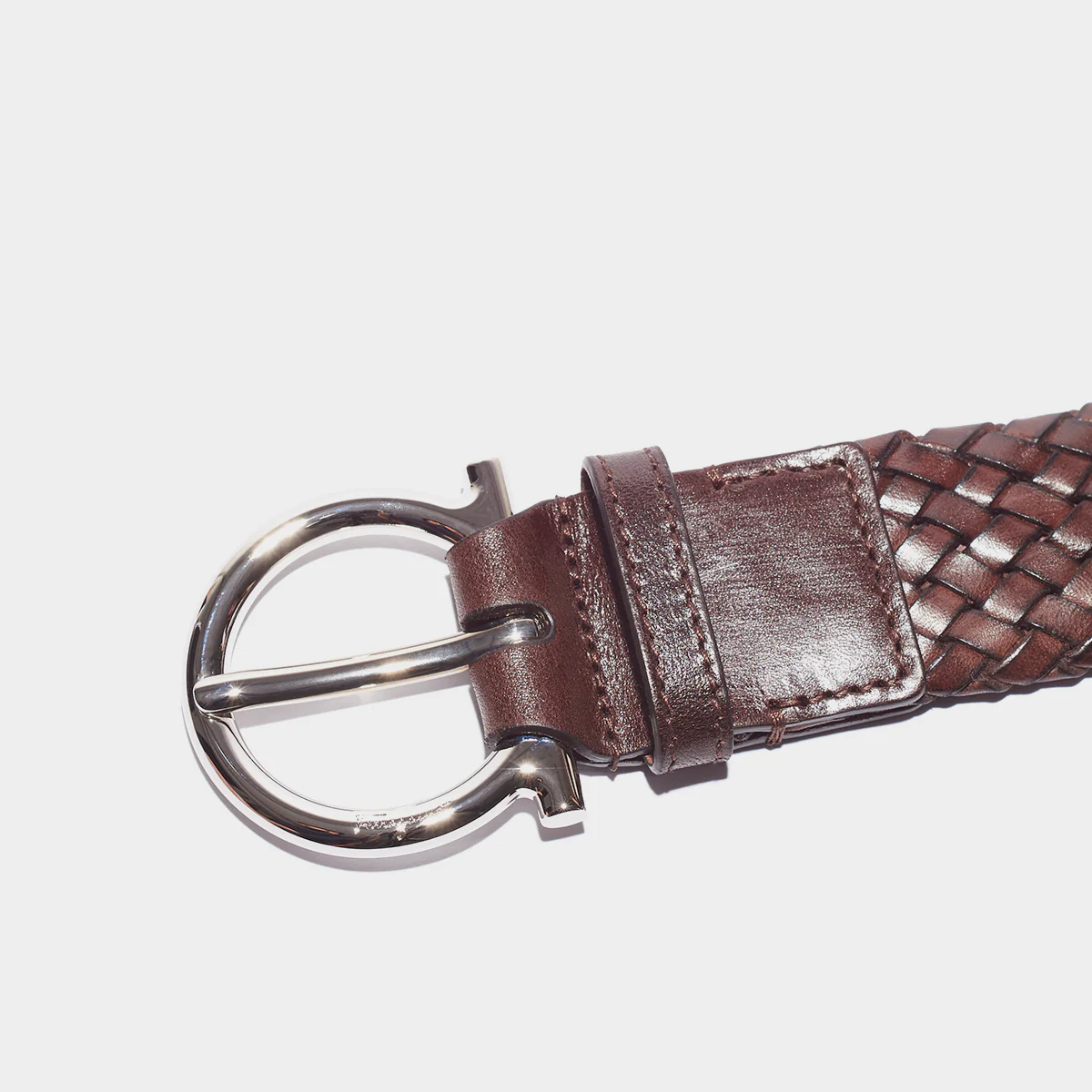Cinturón Trenzado Cuero Marón S.F.