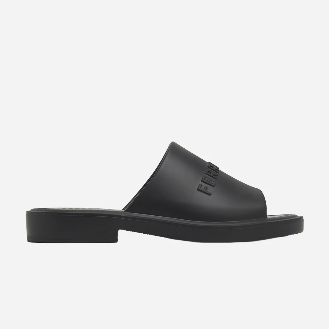 Sandalias Hombre Negras Logo S.F. - Imagen 3