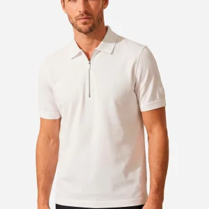 Camiseta Polo con Cremallera Blanca S.F.