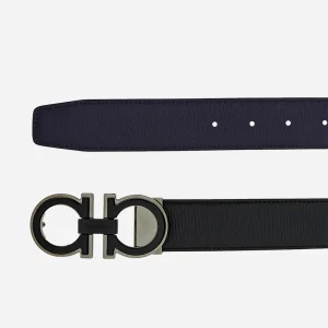 Cinturón Negro/Azul Reversible en Cuero