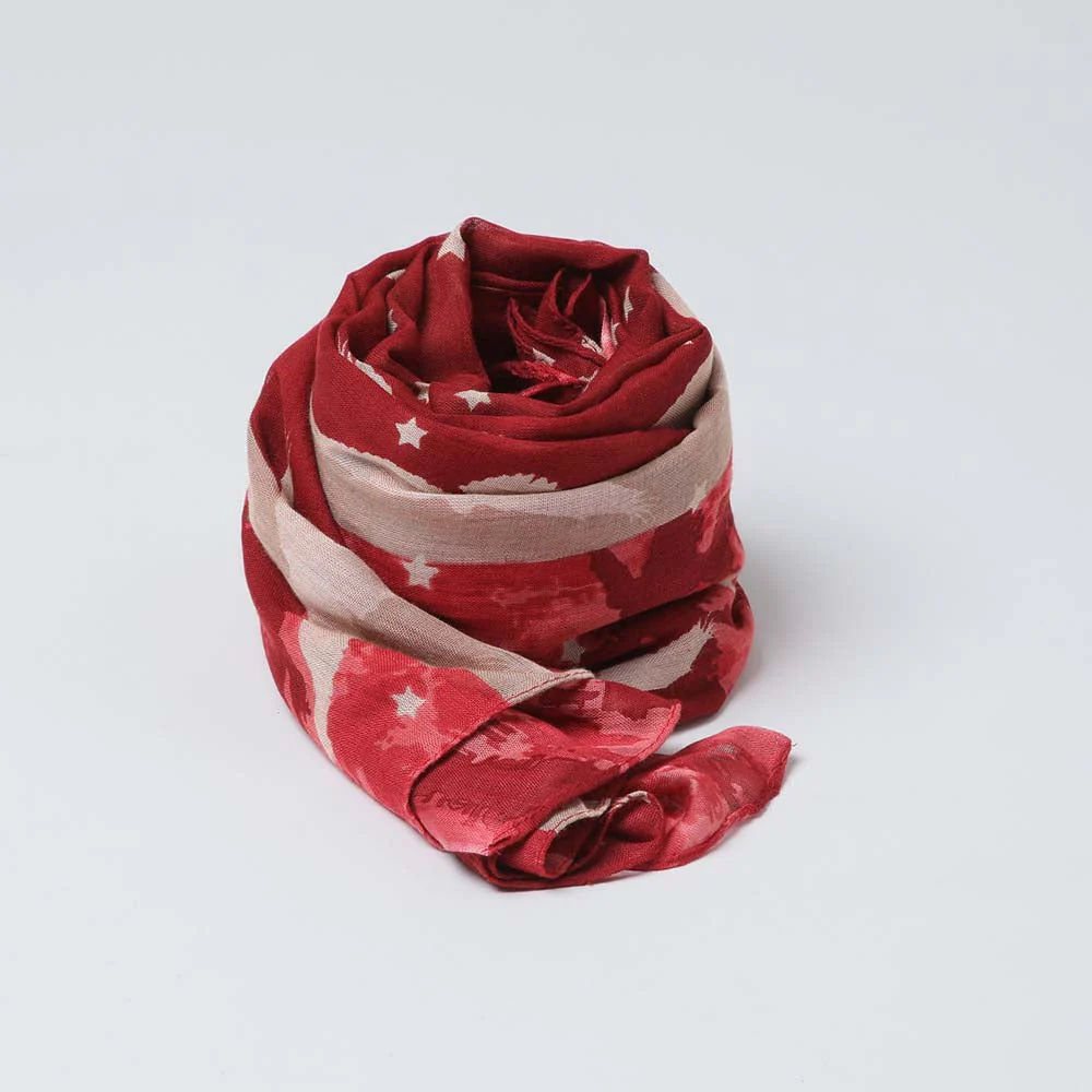 Pañuelo Estampado Alhama Rojo Humana