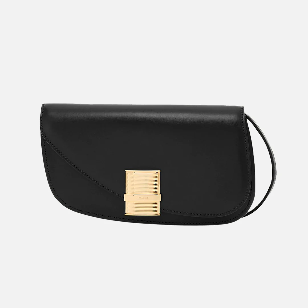 Bolso Fiamma Dama Negro de Cuero Lujo