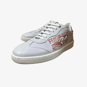 Tenis Dama Achille Logo Sneakers Blanco/Rosa S.F.