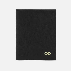 Tarjetero Gancini Negro en Cuero de Diseñador