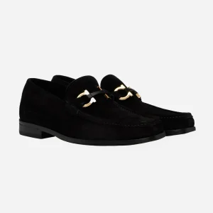 Zapato Mocasines Grandioso Negro Gamuza Gancini S.F.