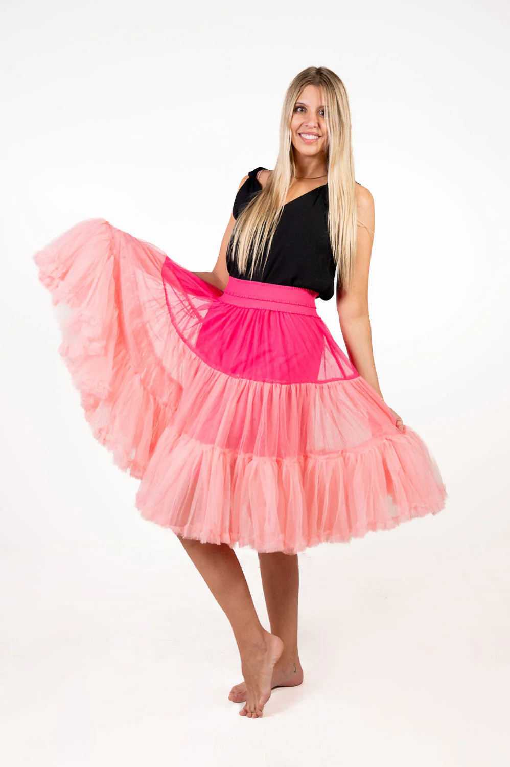 Falda Tul Tricolor Fucsia - Imagen 3