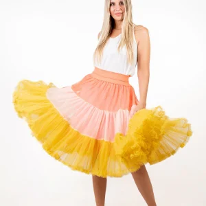Falda Tul Tricolor Naranja
