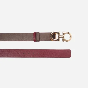 Cinturón Dama Gancini Ajustable/Reversible Rojo/Café S.F.