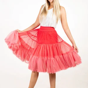 Falda Tul Tricolor Rojo