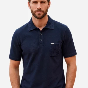 Camiseta Polo con Bolsillo Azul Profundo S.F.