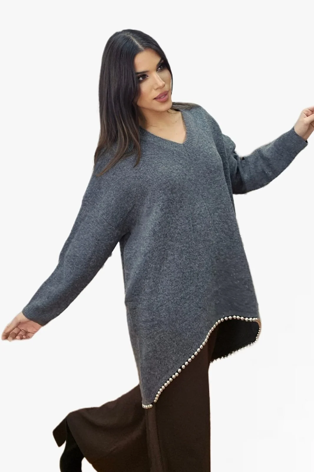 Jersey Perlas Bajo Gris - Imagen 3