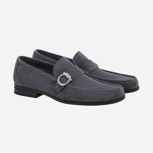 Zapato Mocasines Caspian Gamuza Gris Gancini S.F.