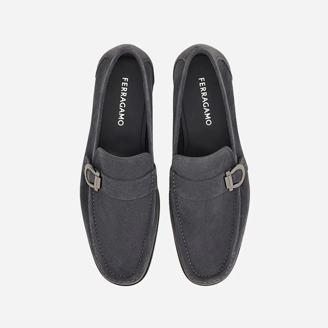 Zapato Mocasines Caspian Gamuza Gris Gancini S.F. - Imagen 3