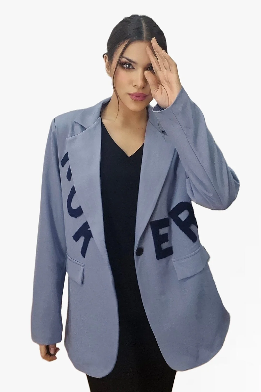 Blazer Letras Rizo Gris - Imagen 4